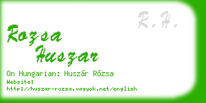 rozsa huszar business card