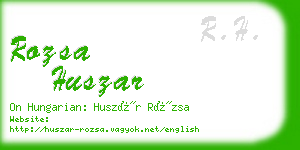 rozsa huszar business card